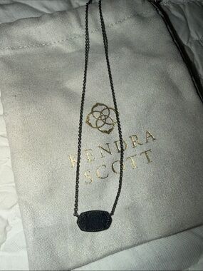Kendra Scott Black Druzy Thin Chain Necklace